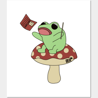 Wizard Frog On Toadstool Posters and Art